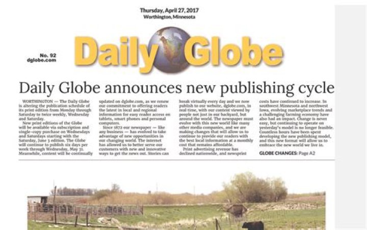 Worthington Daily Globe: Your Trusted Source for Local and Global News